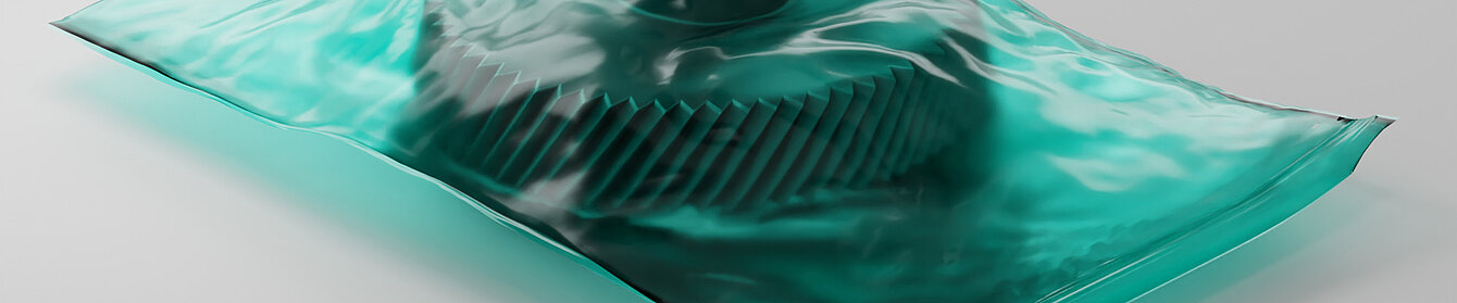 Metal part packaged in a VCI bag