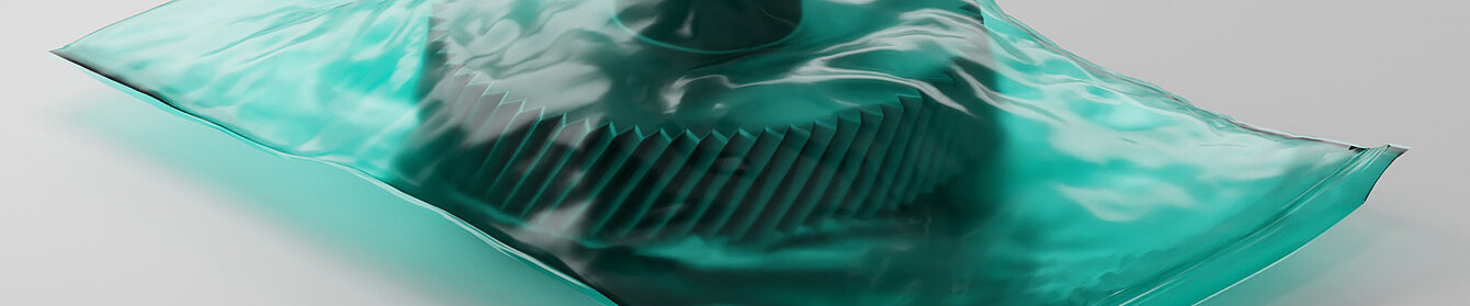 Metal part packaged in a VCI bag