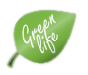 Blatt mit Schriftzug Green Life