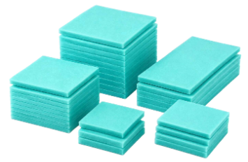 VCI foam cutouts in green